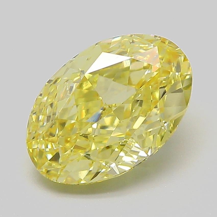 3.10 Ct. Fancy Intense  Yellow Oval Lab Grown Diamond