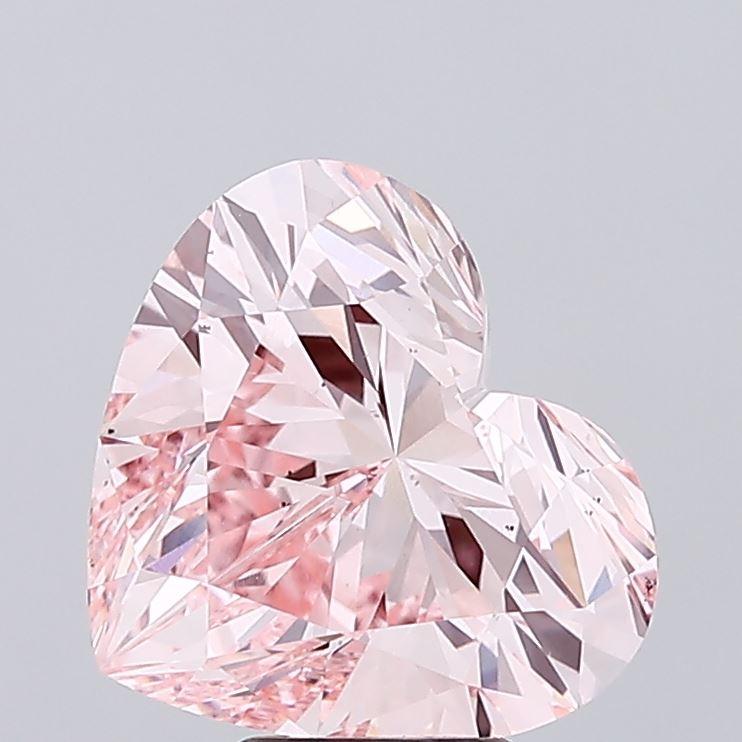 7.05 Ct. Fancy Intense Pink Heart Lab Grown Diamond