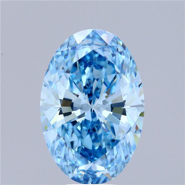 10.10 Ct. Fancy Vivid Blue Oval Lab Grown Diamond