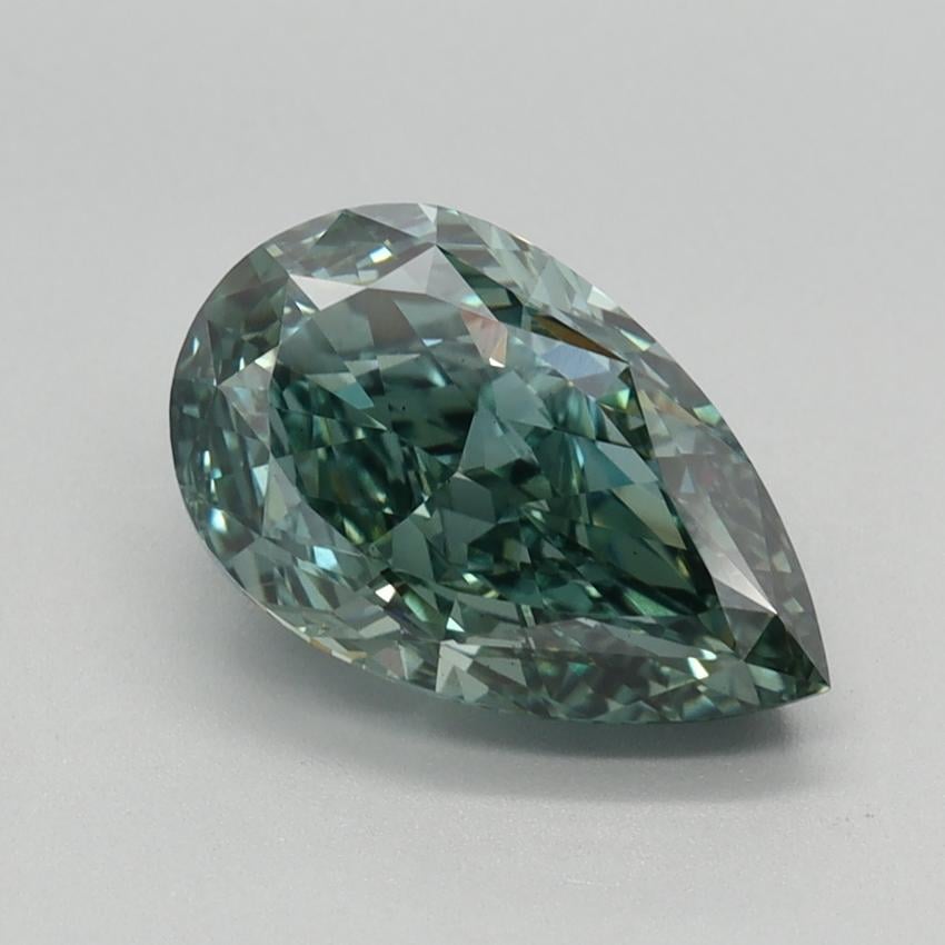 2.25 Ct. Fancy Vivid Bluish Green Pear Lab Grown Diamond