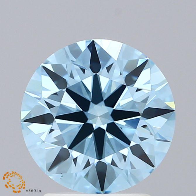 2.43 Ct. Fancy Vivid Blue Round Lab Grown Diamond