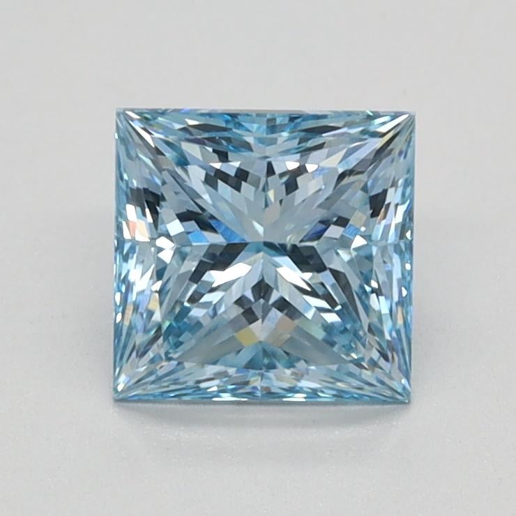 1.0 Ct. Fancy Vivid Blue Princess Lab Grown Diamond