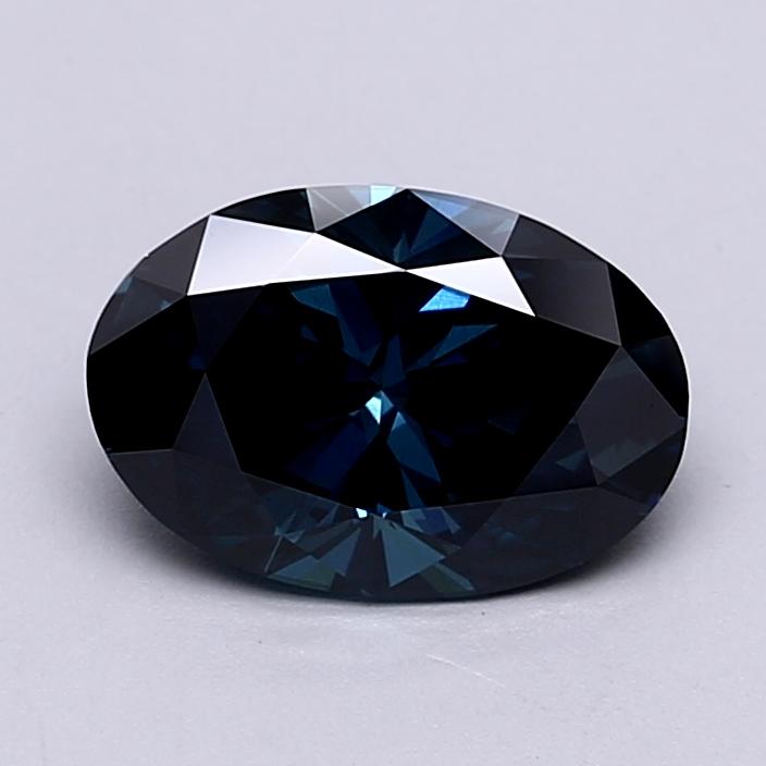 2.05 Ct. Fancy Deep  Blue Oval Lab Grown Diamond