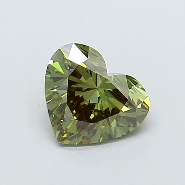 1.22 Ct. Fancy Vivid Green Heart Lab Grown Diamond
