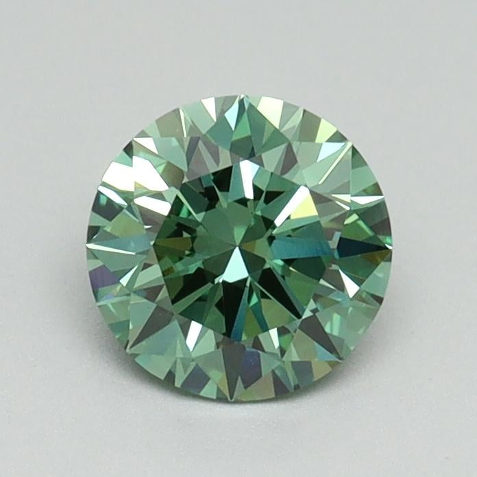 0.77 Ct. Fancy Vivid Pacific Green Round Lab Grown Diamond