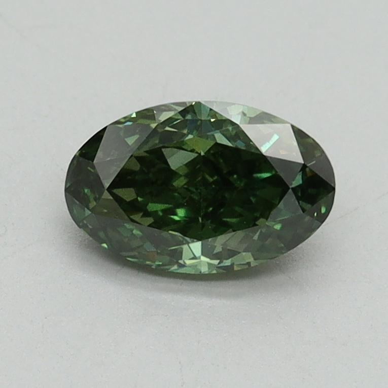 0.72 Ct. Fancy Vivid Green Oval Lab Grown Diamond