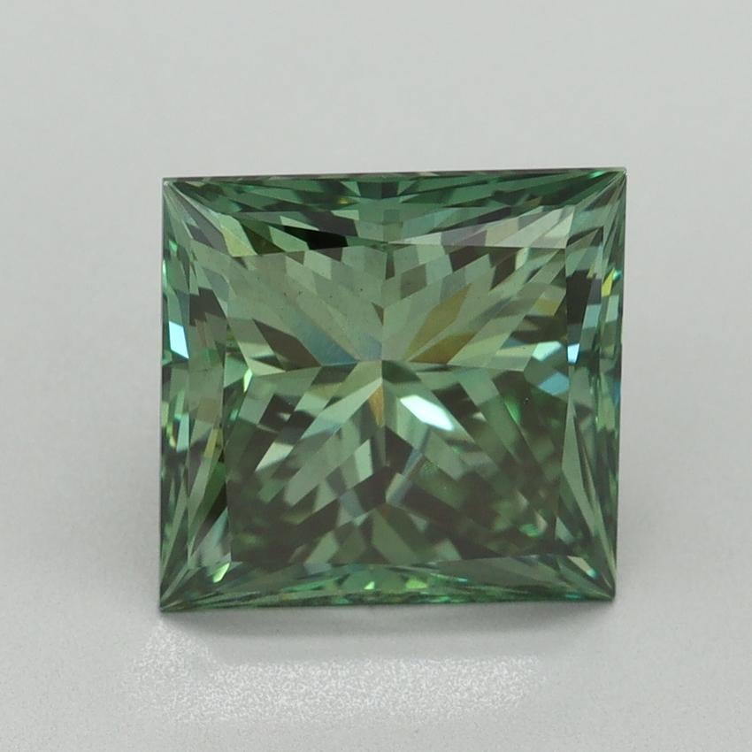 4.10 Ct. Fancy Vivid Green Princess Lab Grown Diamond