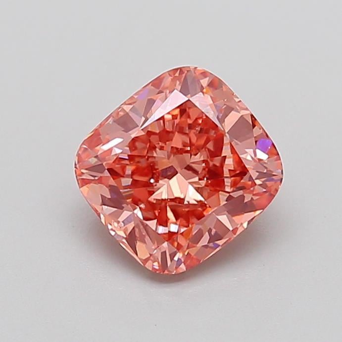 1.74 Ct. Fancy Vivid Brownish Pink Cushion Lab Grown Diamond