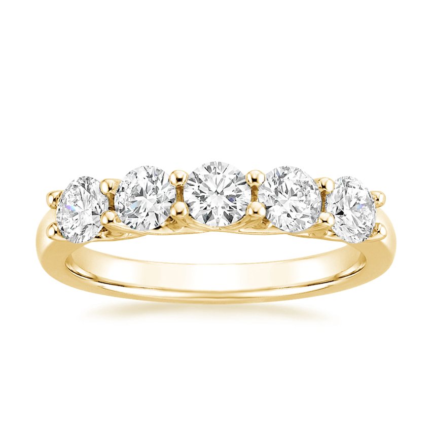 Five Stone Trellis Lab Diamond Ring (1 ct. tw.) in 18K Yellow Gold