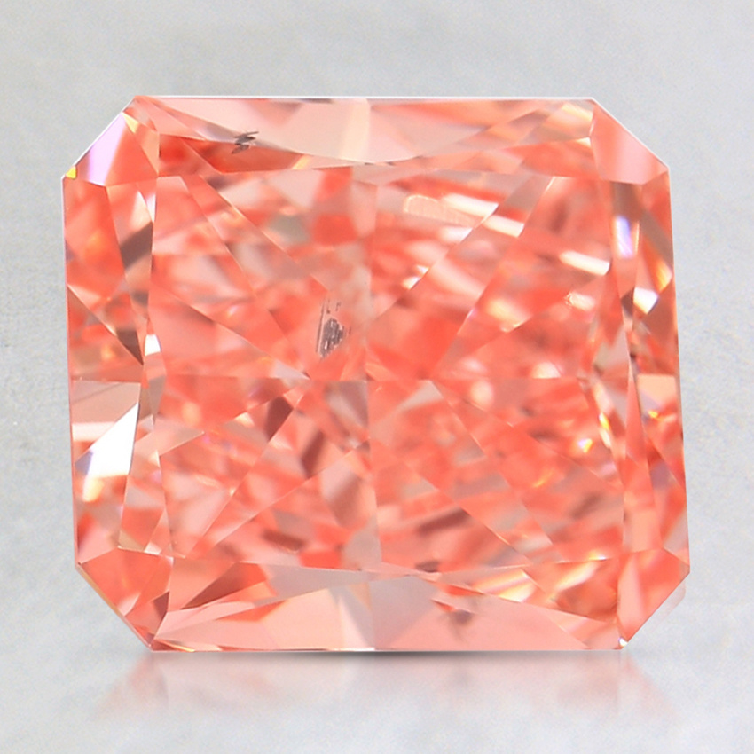 2.84 Ct. Fancy Vivid Orangy Pink Radiant Lab Created Diamond