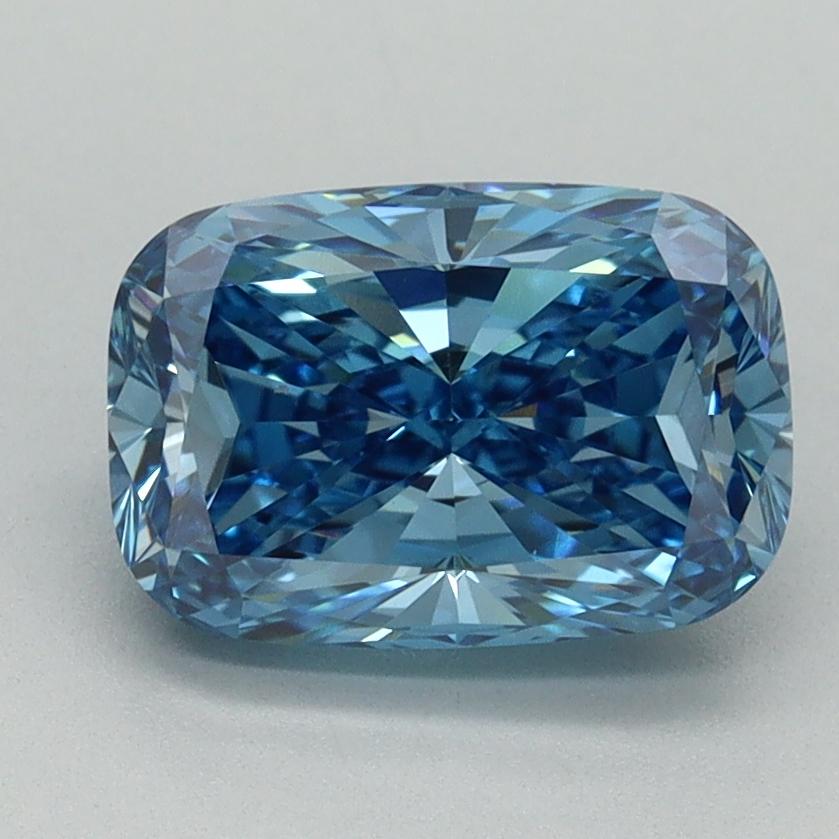 2.04 Ct. Fancy Vivid Blue Cushion Lab Grown Diamond