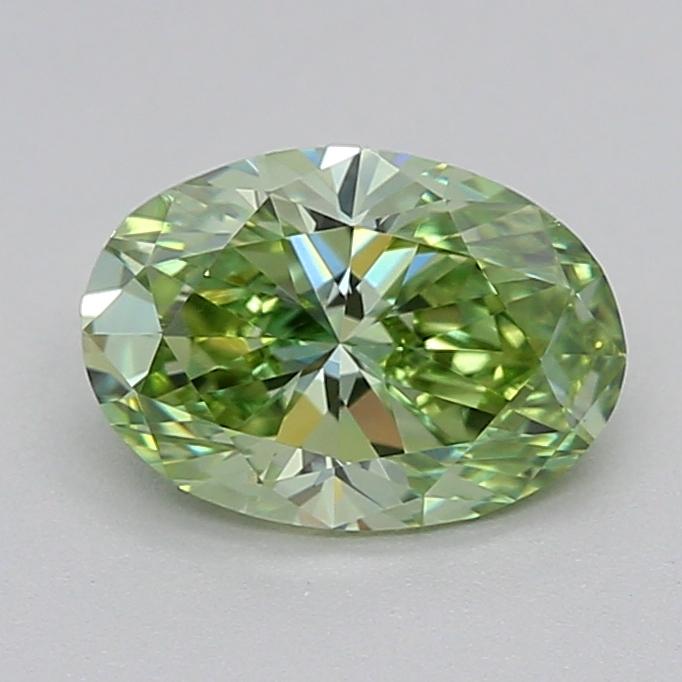 0.55 Ct. Fancy Vivid Green Oval Lab Grown Diamond