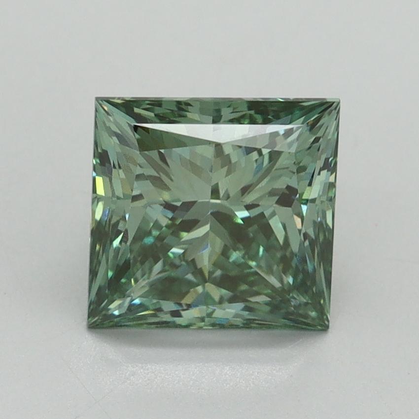 2.09 Ct. Fancy Vivid Green Princess Lab Grown Diamond