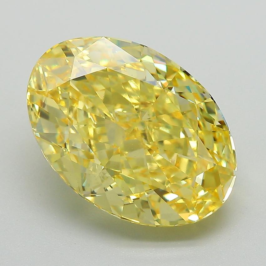 7.30 Ct. Fancy Vivid Yellow Oval Lab Grown Diamond