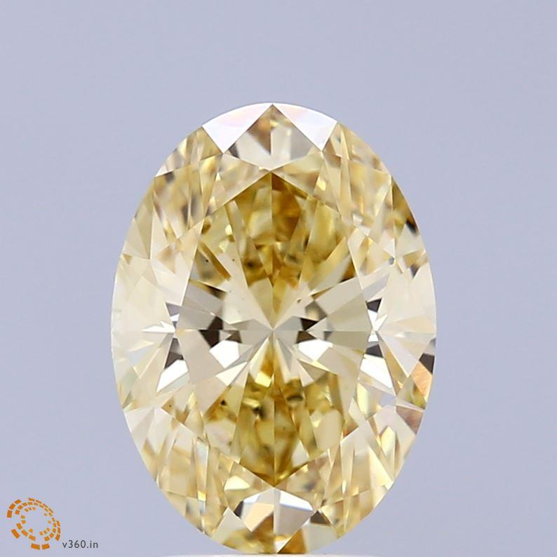 2.40 Ct. Fancy Intense Yellow Oval Lab Grown Diamond