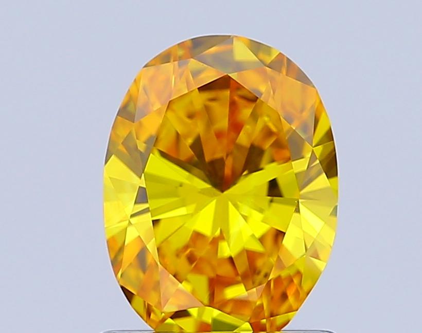 1.00 Ct. Fancy Vivid Yellow Oval Lab Grown Diamond