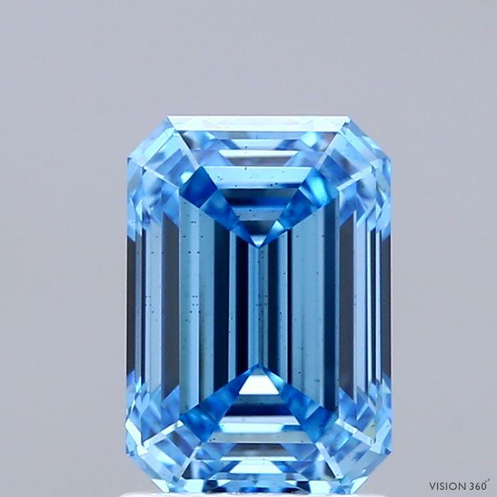 1.87 Ct. Fancy Vivid Blue Emerald Lab Grown Diamond