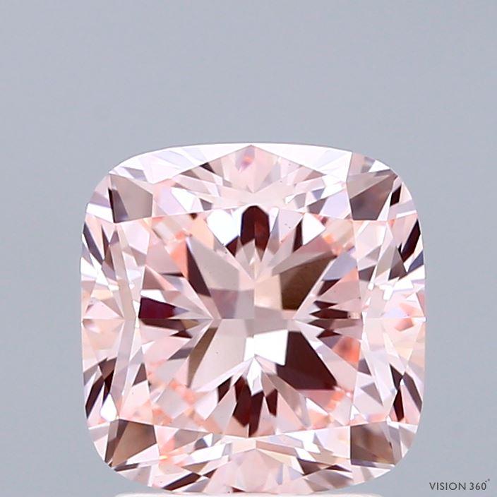 2.51 Ct. Fancy Intense Pink Cushion Lab Grown Diamond