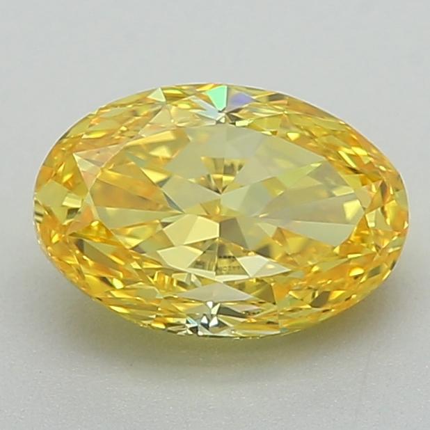 0.83 Ct. Fancy Vivid  Yellow Oval Lab Grown Diamond