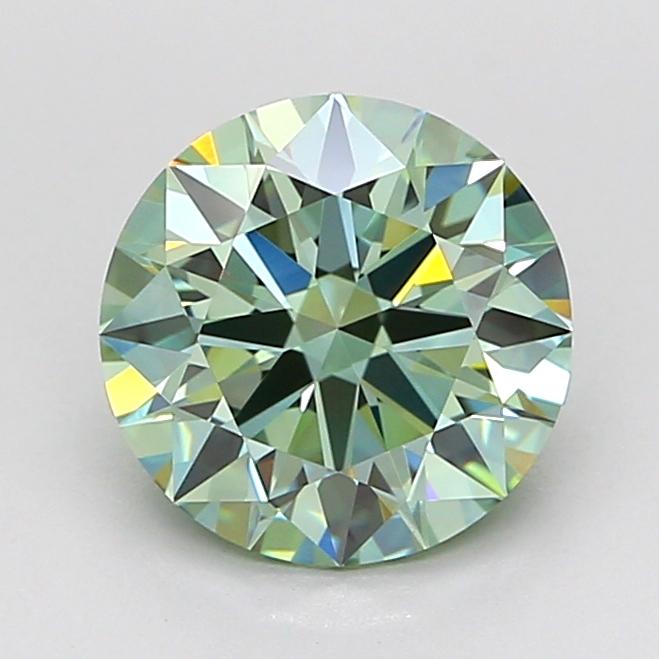 1.88 Ct. Fancy Vivid Green Round Lab Grown Diamond