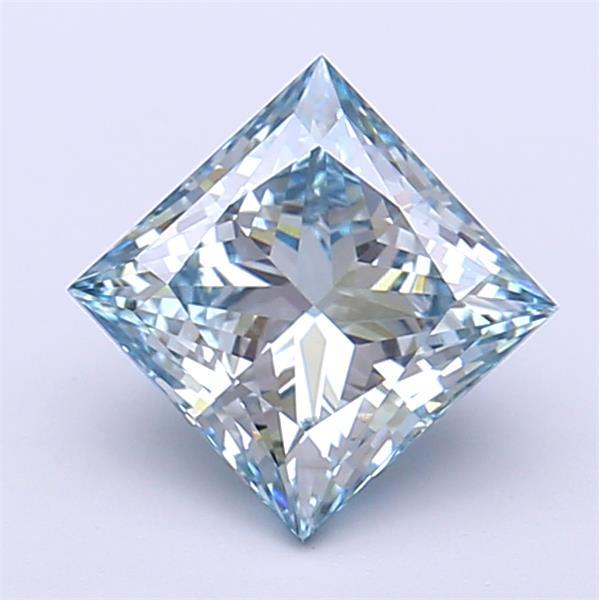 1.54 Ct. Fancy Vivid  Blue Princess Lab Grown Diamond