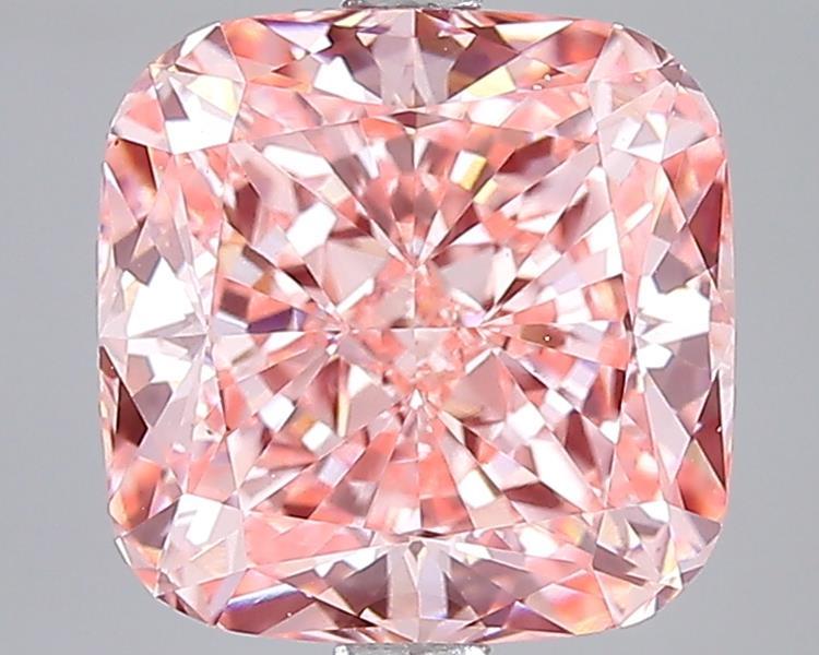 4.09 Ct. Fancy Vivid Pink Cushion Lab Grown Diamond