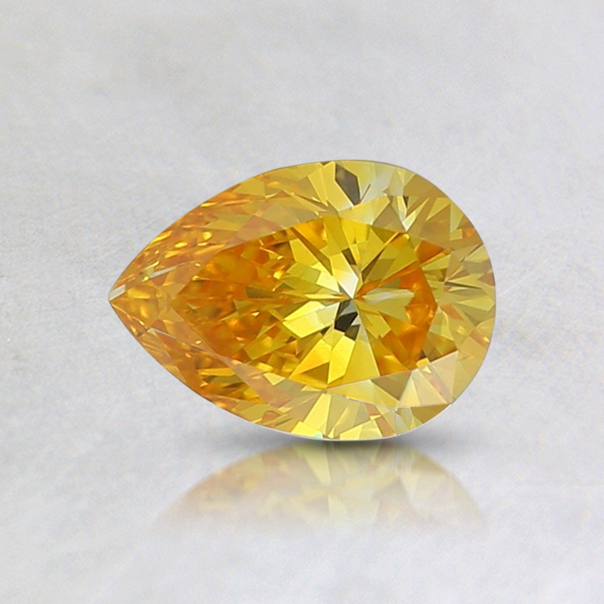 0.54 Ct. Fancy Vivid Orange-Yellow Pear Lab Grown Diamond