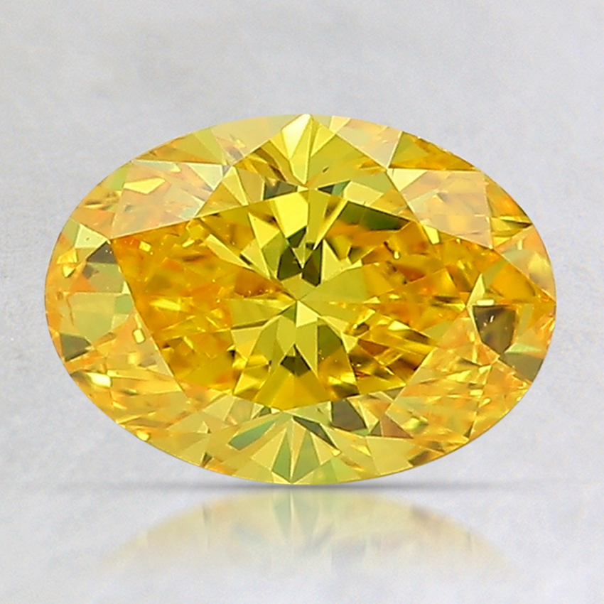 1.29 Ct. Fancy Vivid Orangy Yellow Oval Lab Grown Diamond