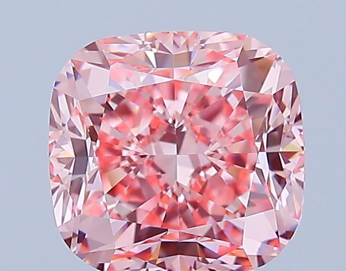 3.36 Ct. Fancy Vivid Pink Cushion Lab Grown Diamond