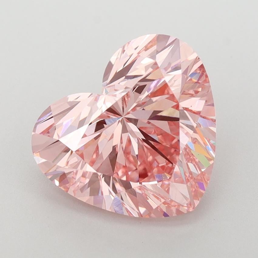 3.54 Ct. Fancy Vivid  Pink Heart Lab Grown Diamond