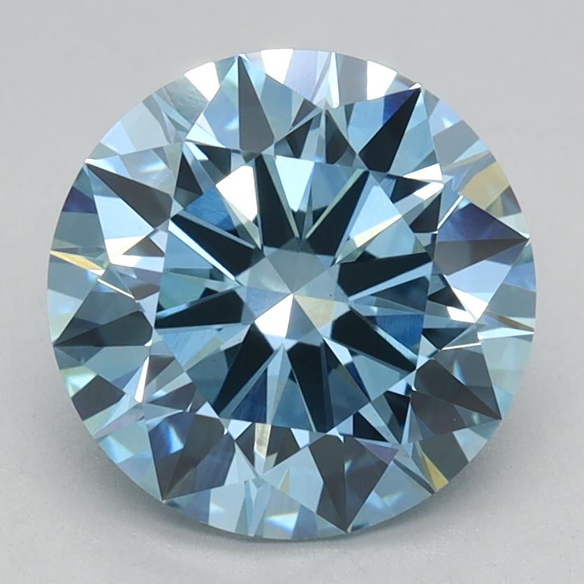 2.08 Ct. Fancy Vivid Blue Round Lab Grown Diamond