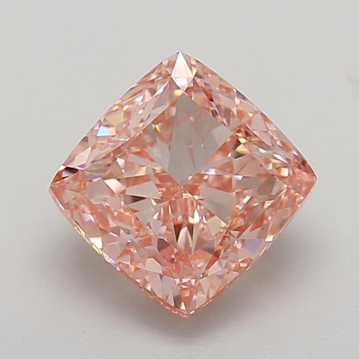 3.41 Ct. Fancy Vivid  Pink Cushion Lab Grown Diamond