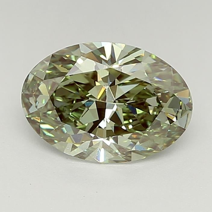 2.27 Ct. Fancy Vivid  Green Oval Lab Grown Diamond