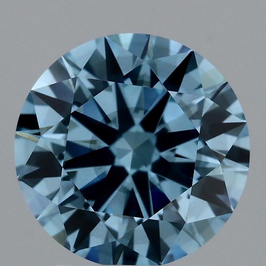 2.68 Ct. Fancy Vivid Blue Round Lab Grown Diamond