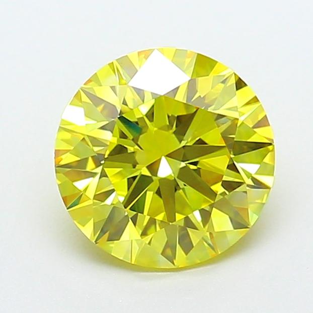 1.94 Ct. Fancy Vivid Yellow Round Lab Grown Diamond