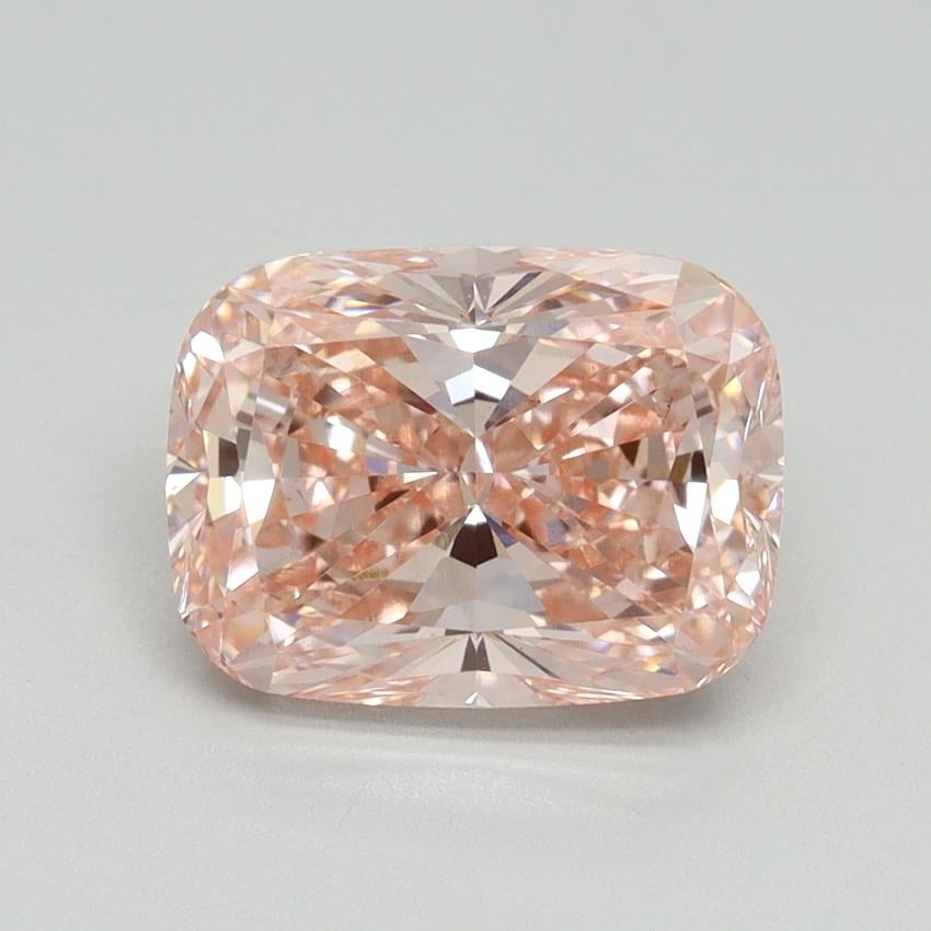 3.03 Ct. Fancy Vivid Pink Cushion Lab Grown Diamond