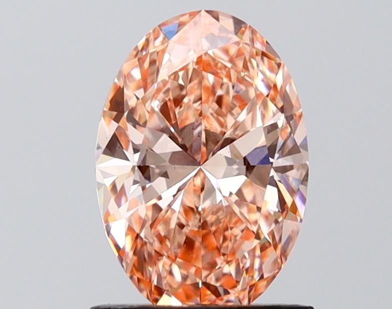 1.41 Ct. Fancy Intense Orangy Pink Oval Lab Grown Diamond