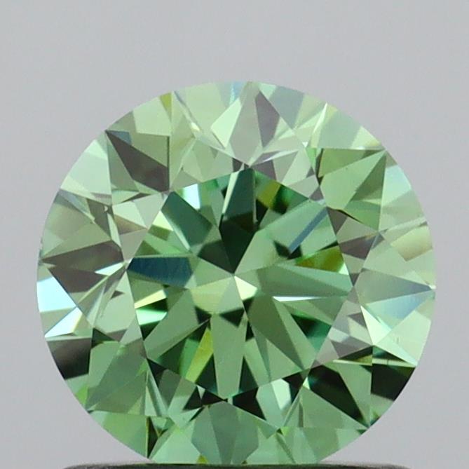 0.92 Ct. Fancy Vivid  Green Round Lab Grown Diamond