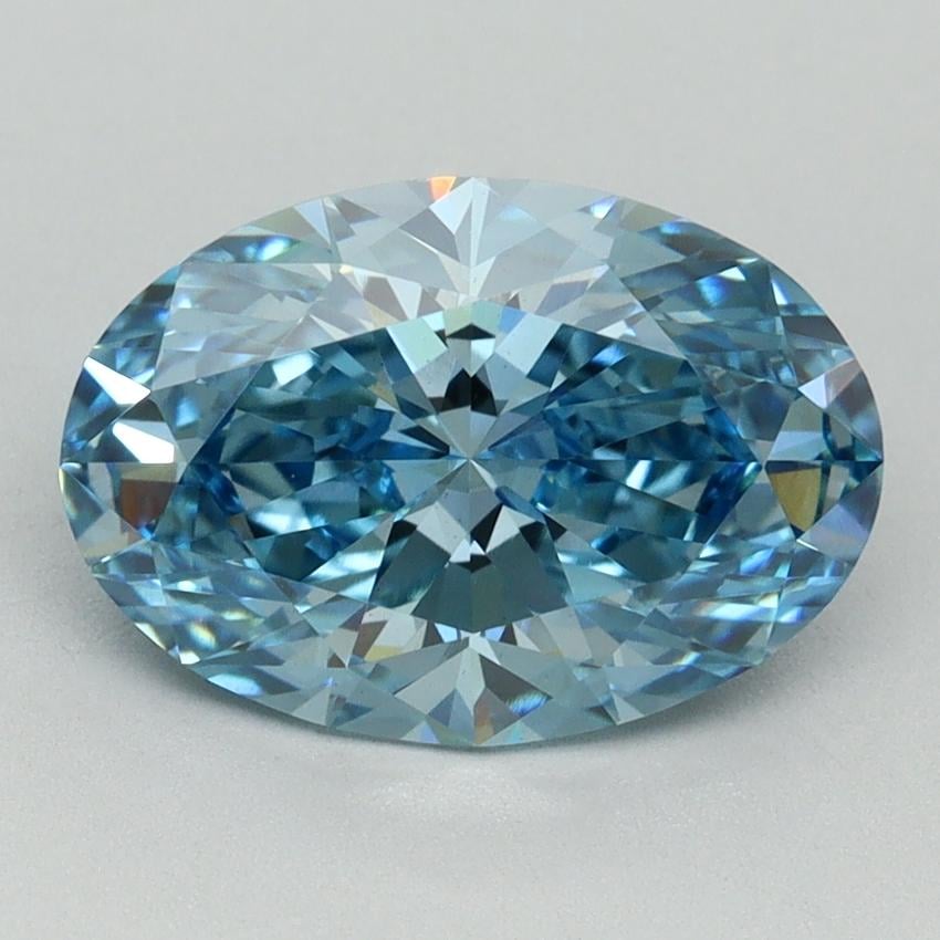 2.81 Ct. Fancy Vivid Blue Oval Lab Grown Diamond