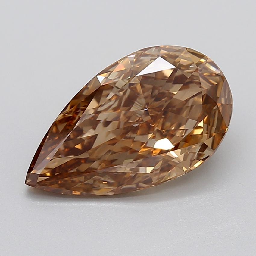 4.21 Ct. Fancy Light  Brown Pear Lab Grown Diamond