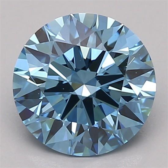 1.62 Ct. Fancy Vivid Blue Round Lab Grown Diamond