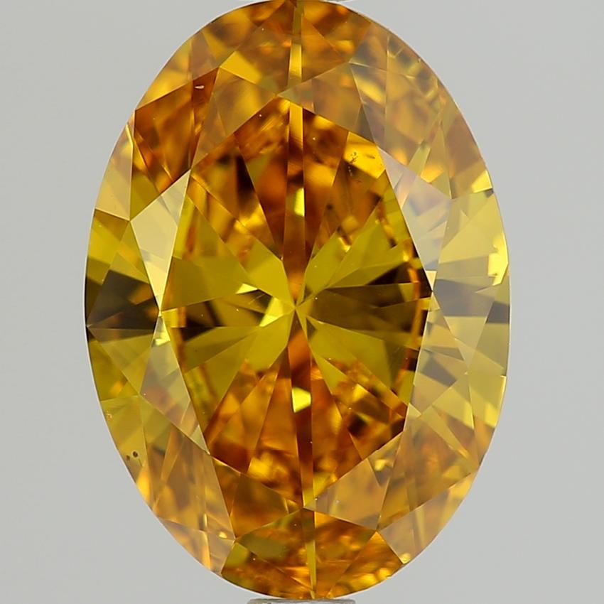 1.48 Ct. Fancy Vivid Orangy Yellow Oval Lab Grown Diamond