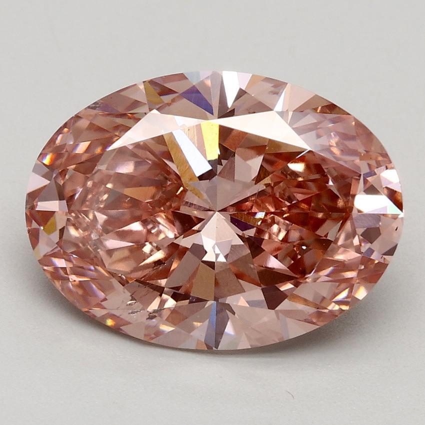 3.21 Ct. Fancy Intense Pink Oval Lab Grown Diamond