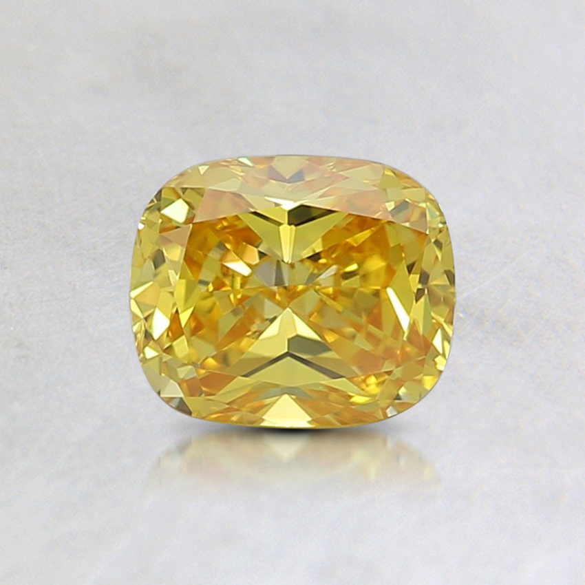 0.6 Ct. Fancy Vivid Yellow Cushion Lab Grown Diamond