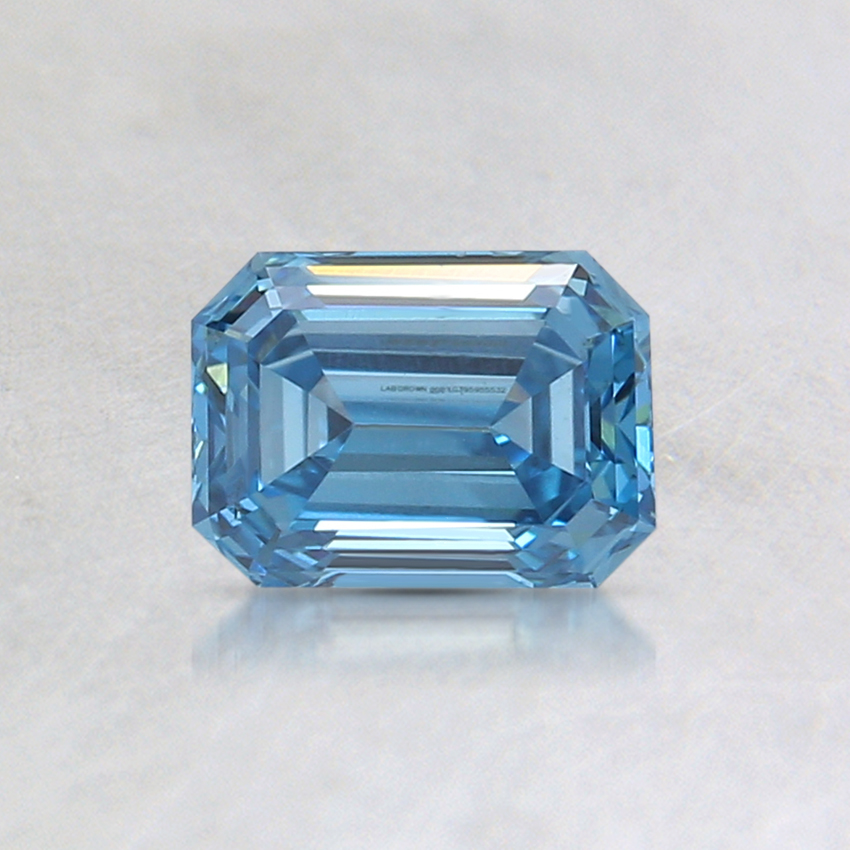 0.60 Ct. Fancy Intense Blue Emerald Lab Created Diamond