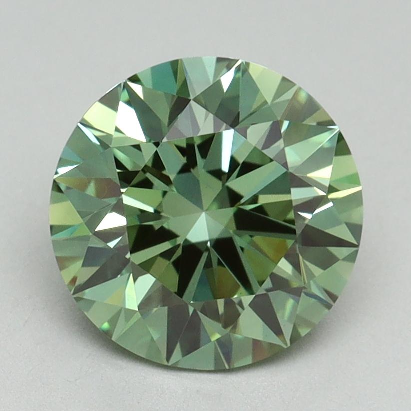 2.22 Ct. Fancy Vivid Green Round Lab Grown Diamond