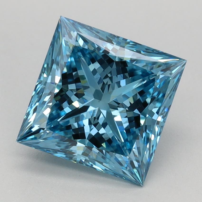1.88 Ct. Fancy Vivid Blue Princess Lab Grown Diamond