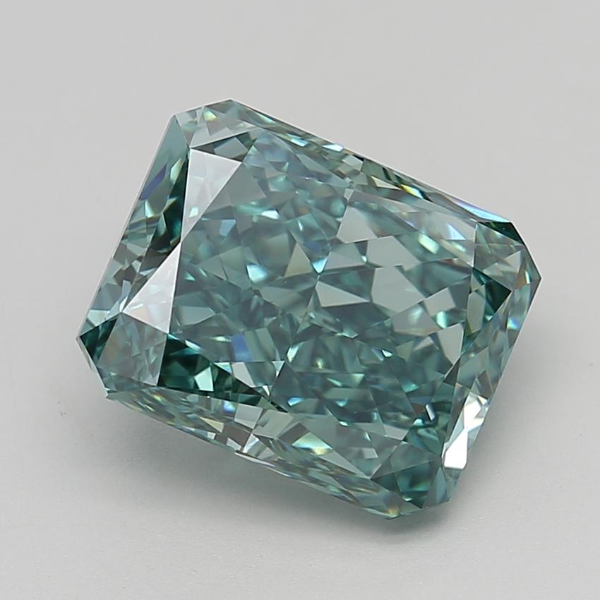 7.85 Ct. Fancy Vivid  Green Radiant Lab Grown Diamond