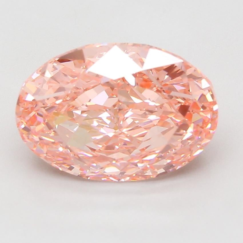 7.21 Ct. Fancy Vivid Pink Oval Lab Grown Diamond