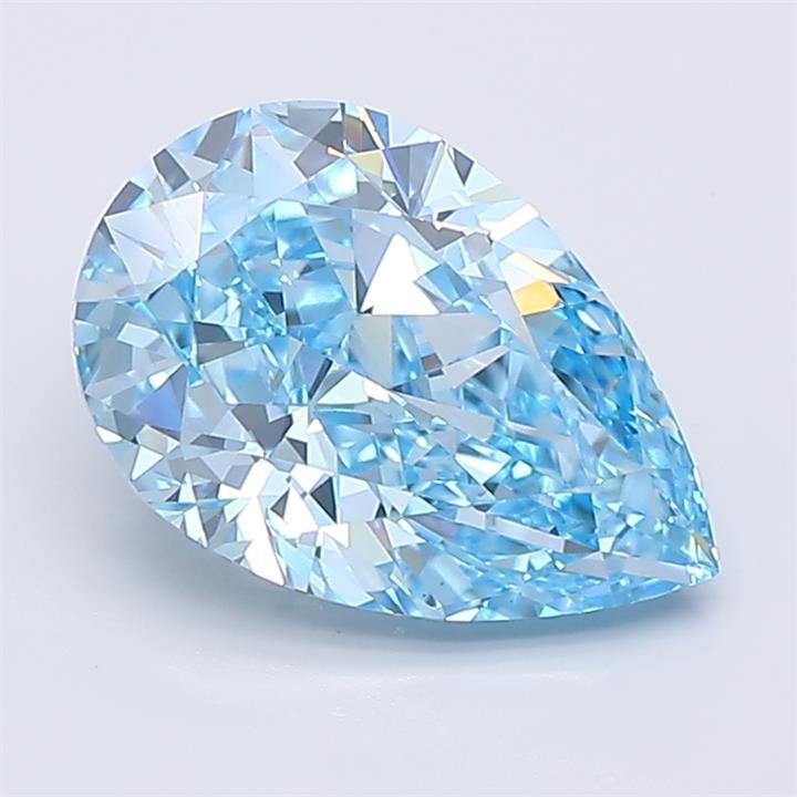 3.08 Ct. Fancy Vivid  Blue Pear Lab Grown Diamond